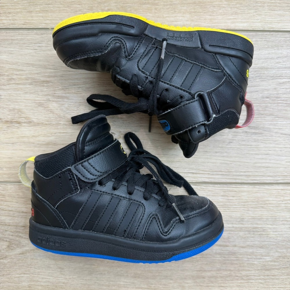 adidas Black Sneakers with Blue, Red and Yellow Accents. Size 12 (Toddler) - Picture 2 of 12
